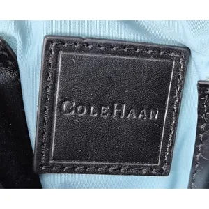 Cole Haan Black Leather Shoulder Bag Tote Purse Contrast Stitch Buckle Accent thumbnail 8