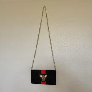 Pria Handcrafted Bee Envelope‎ Black Clutch NWOT Beaded Wallet thumbnail 3