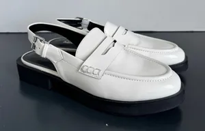 NEW Abound Patent White Sling Back Chunky Preppy Loafer Size 7 M Y2K thumbnail 1