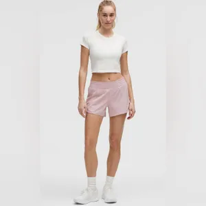 Lululemon NWT Hotty Hot High Rise Lined 4”Shorts Pink Haze Size 12 thumbnail 3