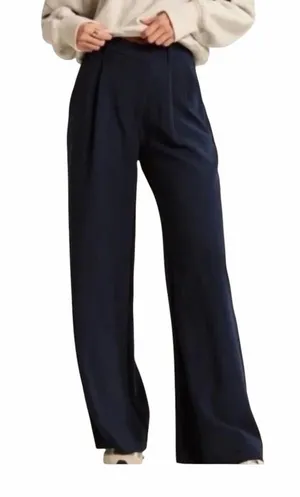 Abercrombie - Sloane Tailored Wide Leg Pants Navy Size 28/6 Long thumbnail 1