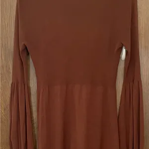 On Sunset Los Angeles silk blend brown balloon sleeves cardigan, size M cottage thumbnail 6