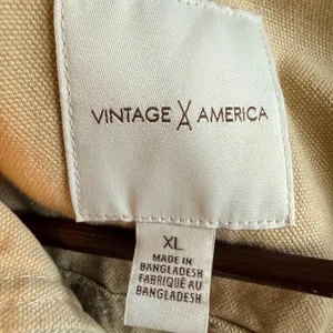 Vintage America XL Light Khaki Heavy Canvas Barn Utility Field Jacket Zip Snap thumbnail 3