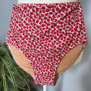 J. Crew Floral Print Bikini High Waist‎ Bottoms & Ruffle on Top Bottom-XS Top-M thumbnail 7