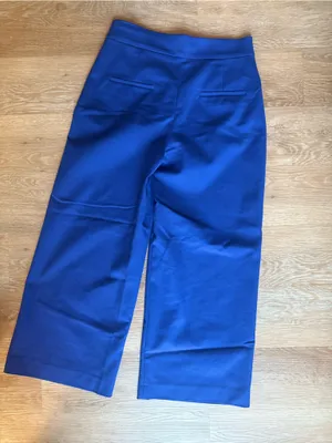 Zara Royal Blue High-Waist Wide-Leg Pants thumbnail 7