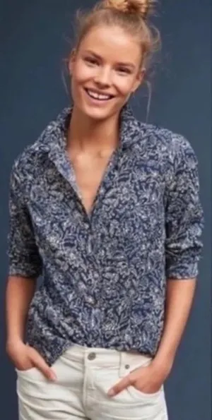 Anthropologie Maeve Petrin Floral Button Down Shirt thumbnail 1