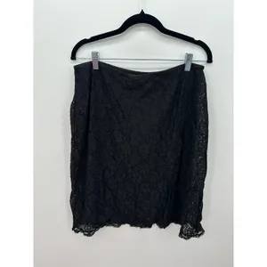 Jaclyn Smith Black Floral‎ Whimsigoth Y2K Coquette Lace Pencil Skirt Sz L Dark Romantic thumbnail 2