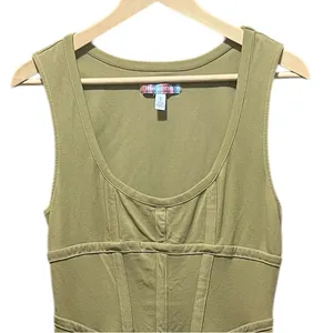 Urban Outfitters Ramona Corset‎ Knit Mini Dress Moss Green Size Large thumbnail 4