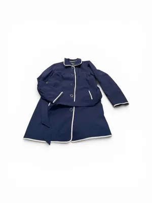 DENNIS BASSO navy water resistant trench thumbnail 2