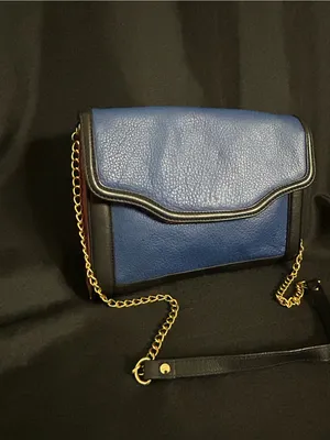 Koret Luxe Vintage Women’s Blue Red & Black Crossbody Bag Gold Chain Strap thumbnail 3