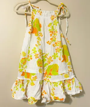 Free People floral print babydoll dress with ruffle hem thumbnail 1