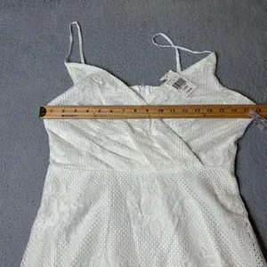 Speechless Dress Juniors XL Cream Lace Ruffled Spaghetti‎ Strap Mini NEW thumbnail 6