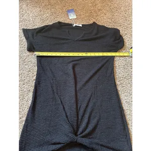 CUPSHE Waffle Knit Twisted Beach Dress / Cover-Up Black Size Small NWT thumbnail 6