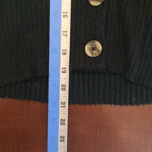Madewell Shrunken ribbed cardigan sweater black thumbnail 3