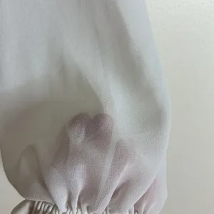 Wilfred Wistful white Blouse - Aritzia V neck‎ sheer sleeves smocked bodice M thumbnail 6