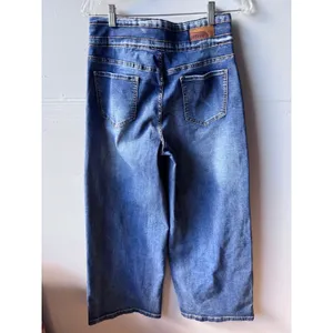 ROSWEAR High‎ Waisted Wide Leg Jeans Medium Wash Triple Button Size L thumbnail 3