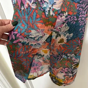 Akemi + Kin x Anthropologie | Floral V-Neck Button Front Flutter Sleeve Dress, S thumbnail 8