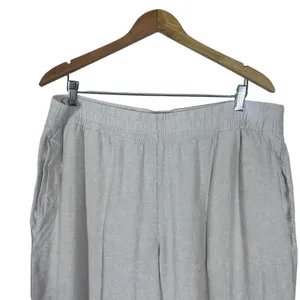 Old Navy High-Rise Wide Leg Linen Blend Comfort Waist Pants Beige Size XL thumbnail 2