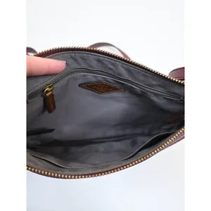 Fossil Women's Pebbled Crossbody Cowhide Leather Bag in Burgundy thumbnail 7