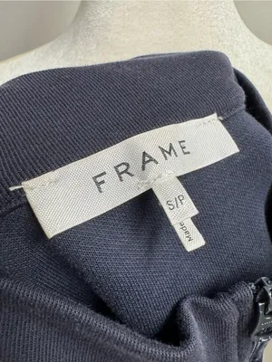Frame Colorblock Mock Neck 1/4 Zip Pullover Sweatshirt Blue Red Small Retro 90s thumbnail 5