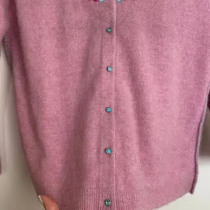 Free People Pink Embroidered Cardigan Sweater Womens Medium New Lilac thumbnail 7