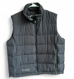 Columbia Black Puffer Down Feather Vest Size XL thumbnail 1