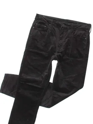 Mother High Waisted Looker Ankle in Soft Skills Stretch Velvet Skinny Pants 28 thumbnail 2