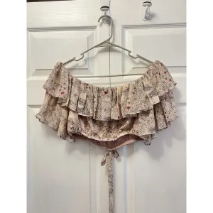 ALEXIS Adona Floral Off Shoulder Crop Top Size‎ Small Misty Rose Msrp $330 thumbnail 12