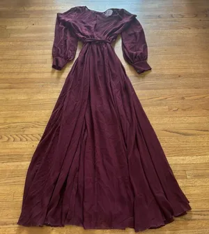 Oliviaceous burgundy maxi dress thumbnail 1