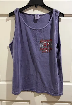Comfort Colors Lavender Scoop Neck Tank- Sturgis 81st anniversary black hills bike rally sz L thumbnail 1