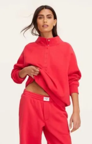 PARKE X Target XXS/XS Red Sweatshirt Women Snap Mock Neck thumbnail 1