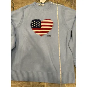 Guizio Americana Love Sweater Blue Oversized Sz Small NWT $188 thumbnail 9