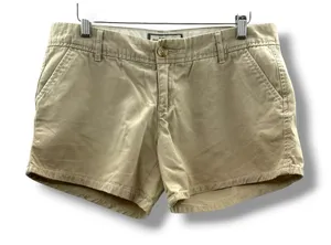 Y2K Abercrombie & Fitch Low Rise Shorts‎ Tan Moose Logo Casual Size 6 Old Money thumbnail 1