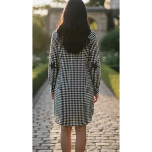 Maison Scotch Black & White Gingham Plaid Button Front Dress size Medium thumbnail 14