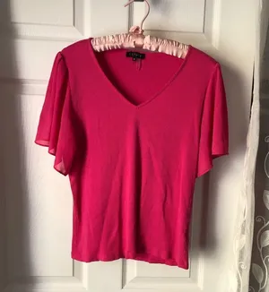 1.STATE Flutter Sleeve Rib Knit T-Shirt top, size XL thumbnail 2