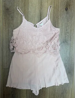 Mossimo Supply Co. Blush Lace Romper thumbnail 1