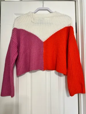 Sincerely Jules Red and purple cropped sweater thumbnail 2