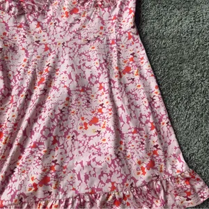 Floral Pink and Orange Dress with Ribbon Straps thumbnail 3