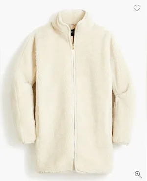J Crew Zip Up Fleece Coat *IN TAN* thumbnail 1