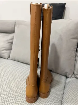 INC International Concepts Amber Really Leather Cognac Tall Boots Size 9.5 thumbnail 4