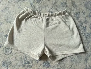 Cream color cotton lounge shorts thumbnail 1