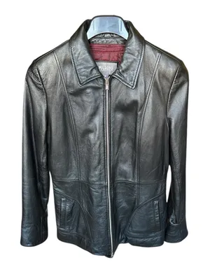 Wilsons Leather Black Zip Front Jacket Women’s Medium Genuine Leather Classic M thumbnail 1