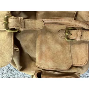 Urban Expression Tan Faux Suede Buckle Backpack Camel Distressed Boho Bag thumbnail 9