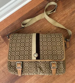Coach Signature Voyager Cross Body Messenger Bag F70183 Jacquard / Leather thumbnail 1