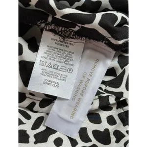 NWOT‎ Womens Loft black white leopard print satin button up shorts pajamas MP SP thumbnail 14