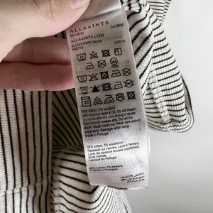 ALLSAINTS Womens Sz 6 Alicia Midi Striped Sleeveless Dress Ribbed Zip Front Goth thumbnail 7