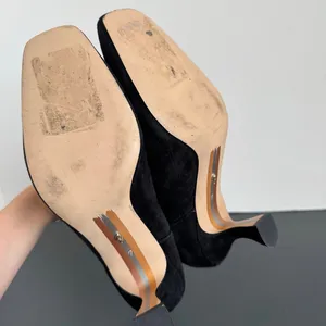 Sam Edelman Women’s Lani Terrazzo Black Suede Square Toe Chelsea Boot Size 7 thumbnail 8