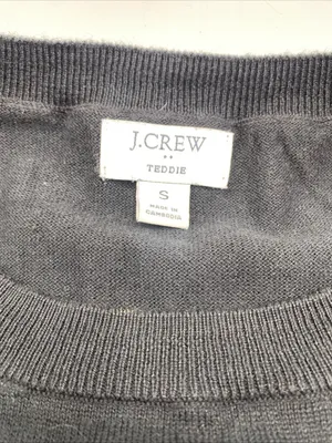 J. Crew Black Sweater Gold Heart Long Sleeve Pullover Sweater Teddie Small thumbnail 3