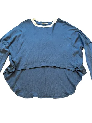 We The Free x Free People Jayson Ringer Tee Waffle Knit Thermal Top Oversize thumbnail 4
