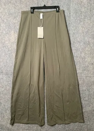 Halara Women Size Large‎ Olive Green New Wide Leg Stretchy Pants thumbnail 1
